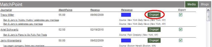 Engaging in MatchPoint