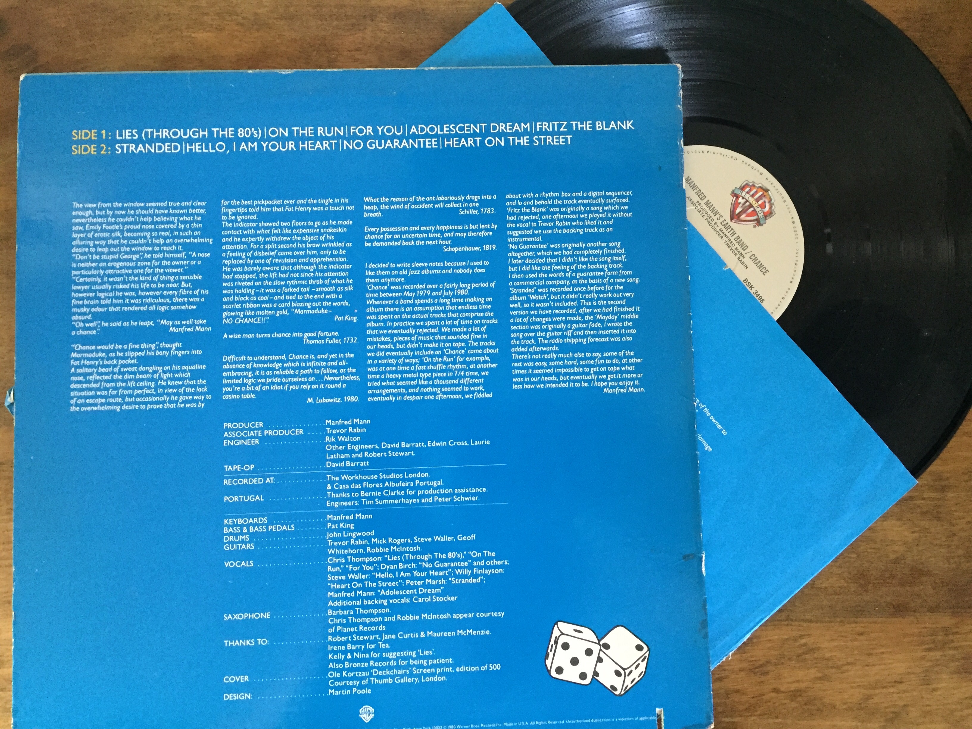 TBT Vinyl: Manfred Mann's Earth Band, Chance, 1980 – Social Geek Blog